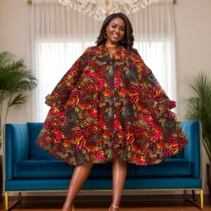 Vibrant Heritage Shirt Dress