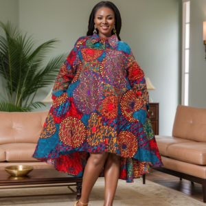 Vibrant Elegance Shirt Dress